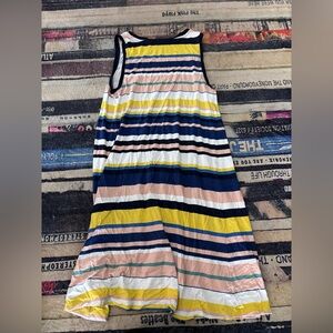 LOFT Multicolor Striped Dress medium
